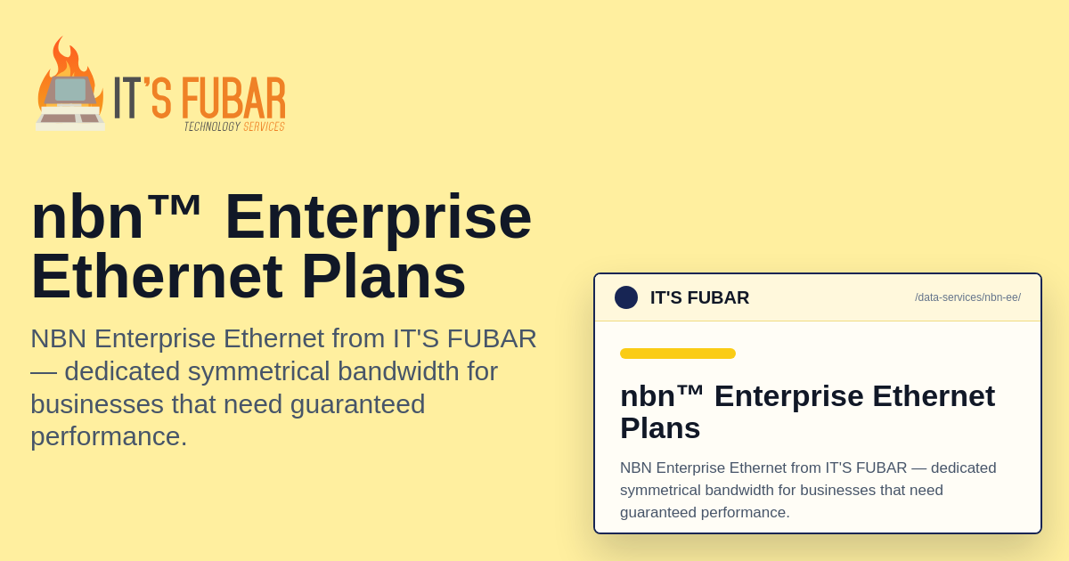 Nbn Service Class Examples IT'S FUBAR | NBN Enterprise Ethernet Services